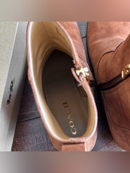 Coach suede wedge booties. - Picture 9 of 14